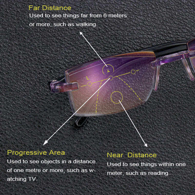 New TAILEDEN Diamond-cut Bifocal Progressive And Anti-Blue Eyewear Ultralight Reading Glasses