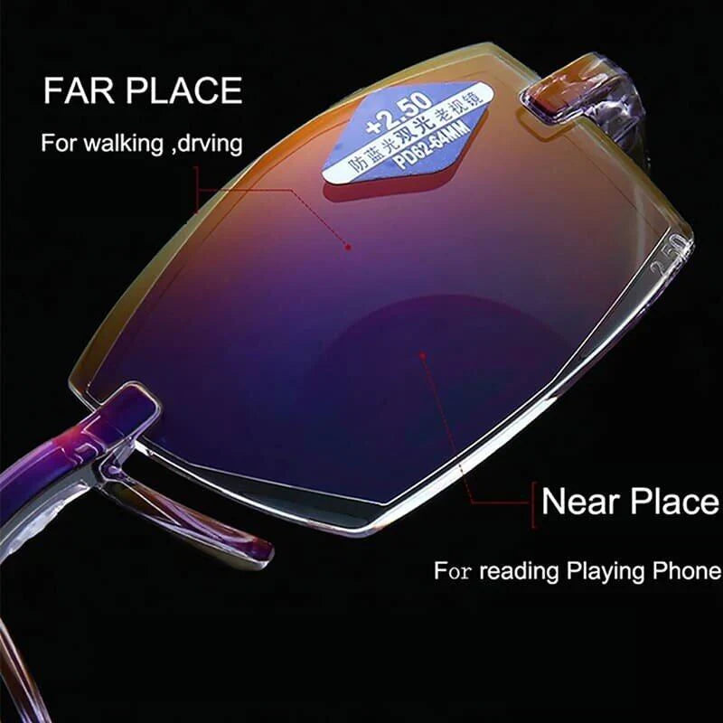 New TAILEDEN Diamond-cut Bifocal Progressive And Anti-Blue Eyewear Ultralight Reading Glasses