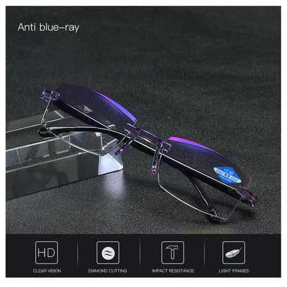 New TAILEDEN Diamond-cut Bifocal Progressive And Anti-Blue Eyewear Ultralight Reading Glasses